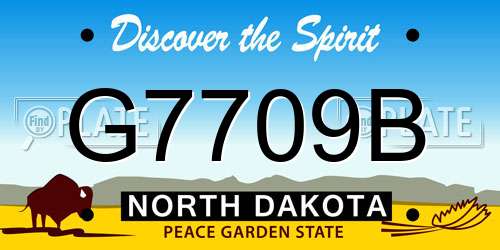 G7709B North Dakota License Plate