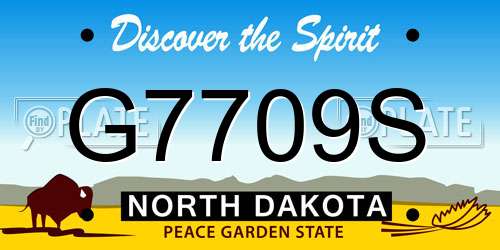 G7709S North Dakota License Plate