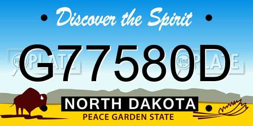 G77580D North Dakota License Plate