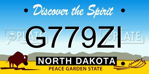 G779ZI North Dakota License Plate