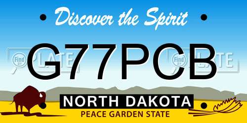 G77PCB North Dakota License Plate