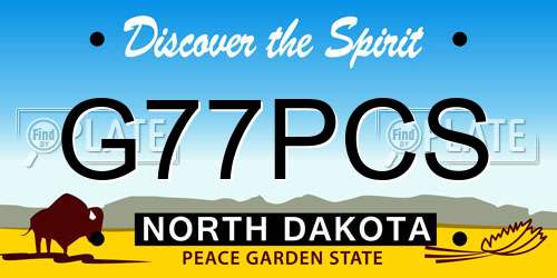 G77PCS North Dakota License Plate