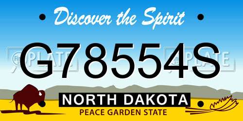 G78554S North Dakota License Plate