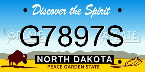 G7897S North Dakota License Plate