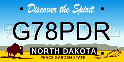 G78PDR North Dakota License Plate