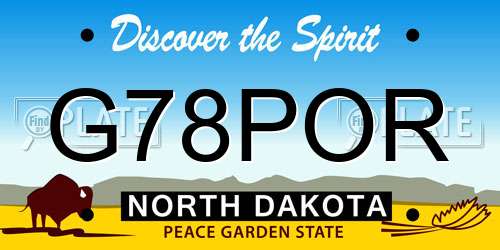 G78POR North Dakota License Plate