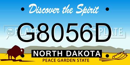 G8056D North Dakota License Plate