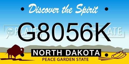 G8056K North Dakota License Plate