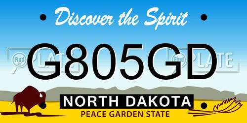 G805GD North Dakota License Plate