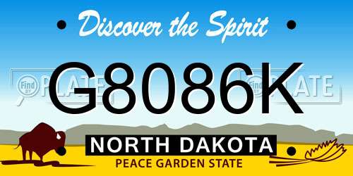 G8086K North Dakota License Plate