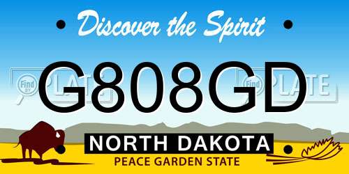 G808GD North Dakota License Plate