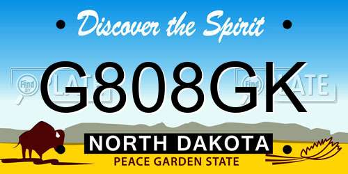 G808GK North Dakota License Plate