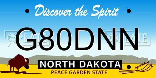 G80DNN North Dakota License Plate