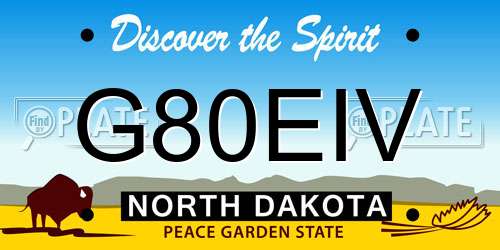 G80EIV North Dakota License Plate