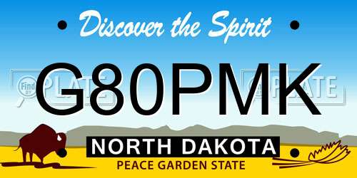 G80PMK North Dakota License Plate