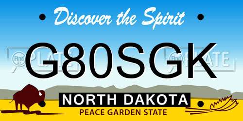G80SGK North Dakota License Plate