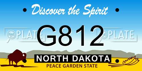G812 North Dakota License Plate