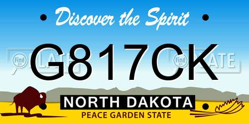G817CK North Dakota License Plate