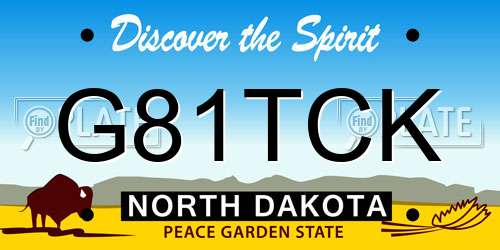 G81TCK North Dakota License Plate