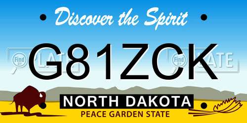 G81ZCK North Dakota License Plate