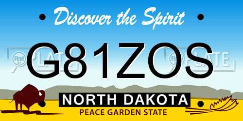 G81ZOS North Dakota License Plate
