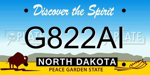 G822AI North Dakota License Plate