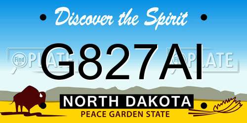 G827AI North Dakota License Plate