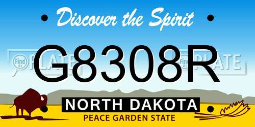G8308R North Dakota License Plate