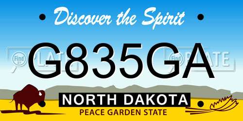G835GA North Dakota License Plate