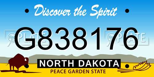 G838176 North Dakota License Plate