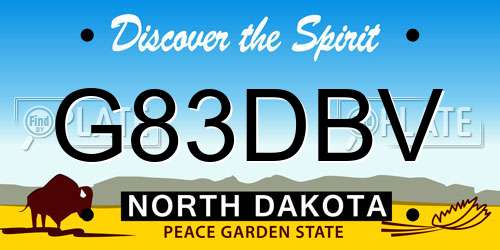 G83DBV North Dakota License Plate