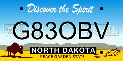 G83OBV North Dakota License Plate
