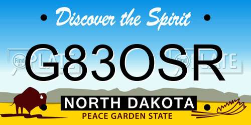 G83OSR North Dakota License Plate
