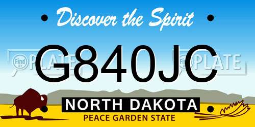 G840JC North Dakota License Plate