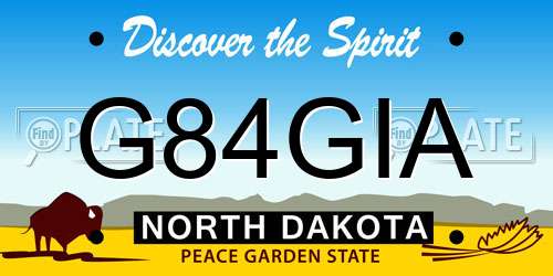 G84GIA North Dakota License Plate