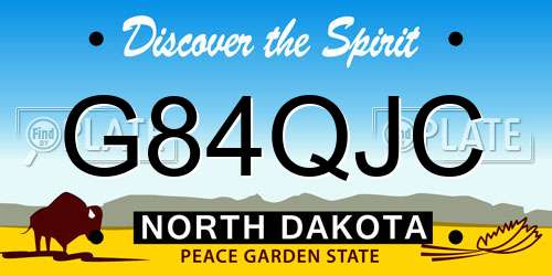 G84QJC North Dakota License Plate