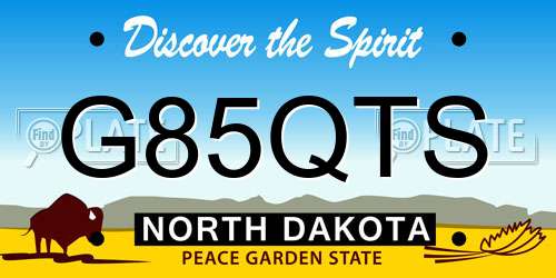 G85QTS North Dakota License Plate