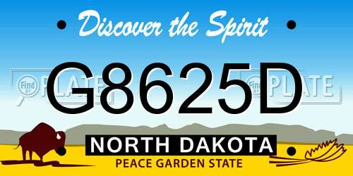 G8625D North Dakota License Plate