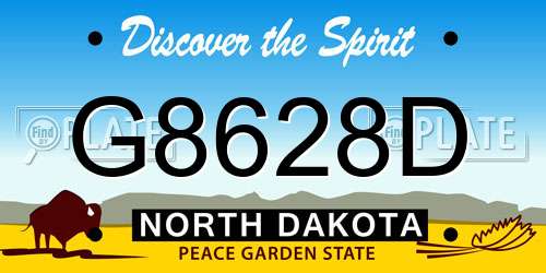 G8628D North Dakota License Plate