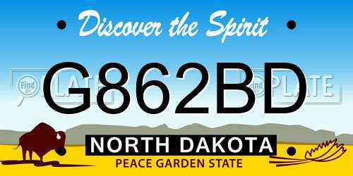 G862BD North Dakota License Plate