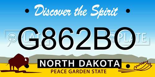 G862BO North Dakota License Plate