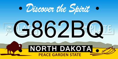 G862BQ North Dakota License Plate