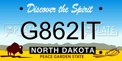 G862IT North Dakota License Plate
