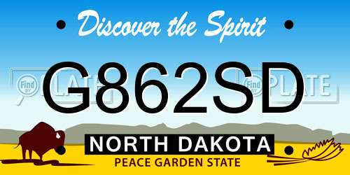 G862SD North Dakota License Plate