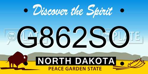 G862SO North Dakota License Plate