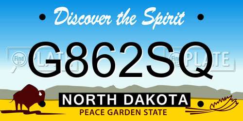 G862SQ North Dakota License Plate