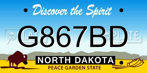G867BD North Dakota License Plate