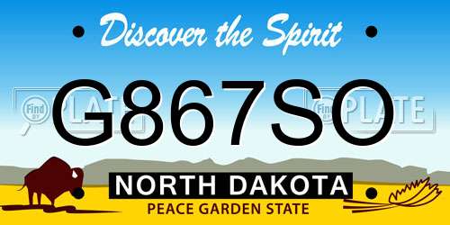 G867SO North Dakota License Plate