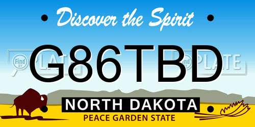 G86TBD North Dakota License Plate