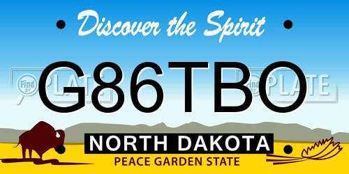 G86TBO North Dakota License Plate